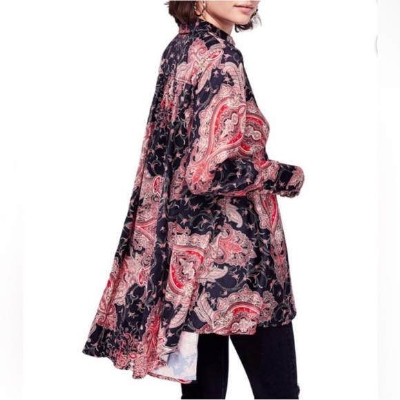 Free People Pink and Black Paisley Tunic - Picture 4 of 4